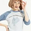 Best Sellers [CRANK] FW 21 MY LITTLE KITTY CROP T_SKY