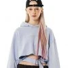 [RUNNING HIGH] SS 22 GLITTER LOGO BELTED CROP HOODIE [SKY BLUE]