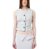 [LO AXUAL] Summer 22 SIDE SHIRRING VEST_LIGHT GREY