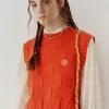 [ROCCI ROCCI] Summer 22 Rose Jacquard Knit Vest (ORANGE) Best Sellers