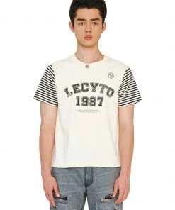 [LECYTO] Summer 22 BIKER CRACK LOGO T-SHIRT_(IVORY)