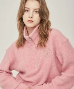 [LARTIGENT] SS 22 SOFT HALF ZIP TOP(PINK) Best Sellers