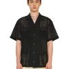 [LECYTO] Summer 22 OPEN COLLAR CLOVER LACE SHIRTS_(BLACK) Best Sellers