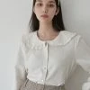 [JOORTI] SS 22 J918 Semi Frill Collar Blouse (ivory)