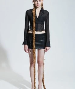 Best Sellers [PAIN OR PLEASURE] Winter 21 CORSET SHIRT See-through Black