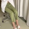GLOWNG [GLOWNY] SS 22 WESTERN ARROW POCKET LEATHER PANTS OLIVE