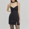 Best Sellers [KAGAMIL] Seasonless BOLD SLIP BACKLESS MINI ONEPIECE BLACK