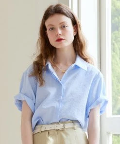 [ANEDIT] Summer 22 Loosefit Half Stripe Shirt_BS