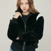 [LARTIGENT] Winter 21 COLOR BLOCK FUR ZIP-UP(BLACK) Best Sellers