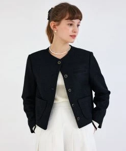 [ANEDIT] Summer 22 Button Tweed Jacket_BK Best Sellers