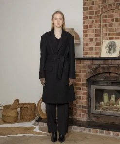 [MAUSOLEUM] SS 22 Oversized Padded Wool Coat With Hood-Black Best Sellers