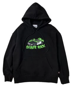 SK8ERROCK [SK8ER ROCK] FW 21 BURNING CAR HOODIE BLACK Best Sellers