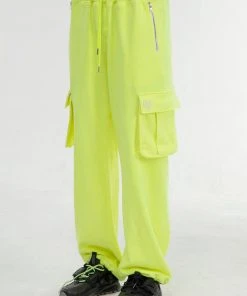 Best Sellers [GIMMETHEYOUNG] SS 22 COTTON POCKET PANTS / NEON YELLOW