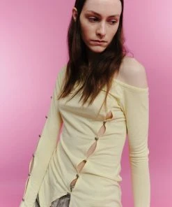 [PARKSSY] SS 22 Unbalance Hole Button _ Light Yellow Best Sellers