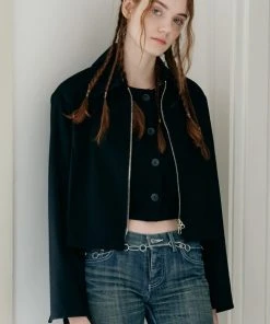 [ROCCI ROCCI] SS 22 2Way Zipup Pocket Jacket [BLACK]