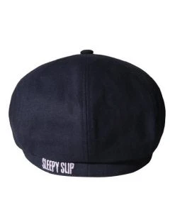 [SLEEPY SLIP] Seasonless LINEN SIGNATURE NAVY NEWSBOY CAP Best Sellers