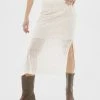 Best Sellers [NASTY FANCY CLUB] SS 22 PUNCHING KNIT SLIT LONG SKIRT (CREAM)_F22QD315