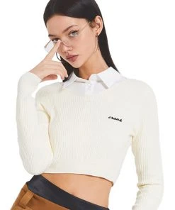 [CRANK] SS 22 V NECK CROP KNITWEAR_IV