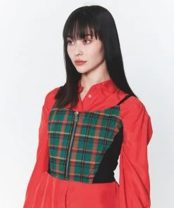 Best Sellers [INPREP] SS 22 Madras Check Corset Sleeveless