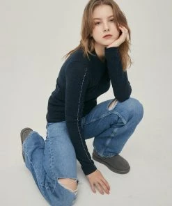 [LARTIGENT] SS 22 STITCH T-SHIRT(NAVY)