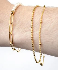 Best Sellers [LOMBRILLANT] Seasonless Ah, Bbooa Layered Chain Brasslet