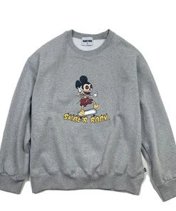 SK8ERROCK Best Sellers [SK8ER ROCK] FW 21 SKELETON MOUSE SWEAT SHIRT GRAY