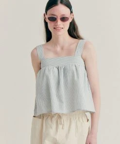 [BENSIMON] Summer 22 STRIPE CROP SLEEVELESS - BLUE Best Sellers