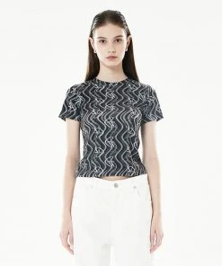 [LARTIGENT] Summer 22 WAVE T-SHIRT(BLACK)