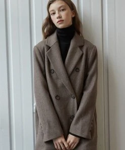 [JOORTI] SS 22 J899 Wool Double Long Coat (brown)
