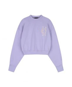 [HARDCORE HAPPINESS] SS 22 LOGO CROP SWEATSHIRT Light Purple