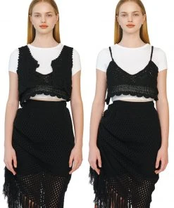Best Sellers [LECYTO] Summer 22 BRA VEST KNIT 2PCS SET_(BLACK)