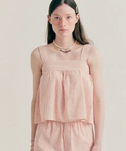 Best Sellers [BENSIMON] Summer 22 STRIPE CROP SLEEVELESS - RED