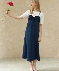 [JOORTI] SS 22 J1000 Bustier Strap One-piece (navy)
