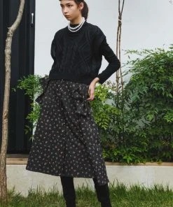[SORRY TOO MUCH LOVE] FW 21 Rural Corduroy A Line Skirts_Black Best Sellers