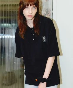 Best Sellers [ROCCI ROCCI] Summer 22 Terry Button Collar T-shirt (NAVY)