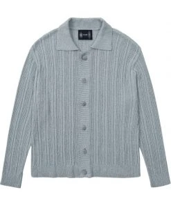 [FLARE] SS 22 E73 Wrap Boucle Crop Collar Cardigan - Blue Gray (FL-186) Best Sellers