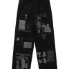 Best Sellers [FLARE] Winter 21 Season Artwork Pants - Black (FU-220)
