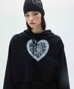Best Sellers [LUV IS TRUE] Summer 22 SHORT HOODIE(BLACK)