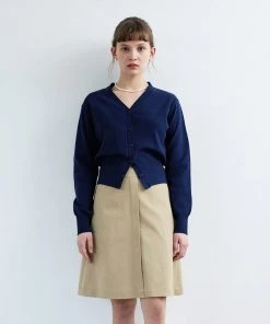 Best Sellers [ANEDIT] Summer 22 Semi Crop Button Cardigan_NV