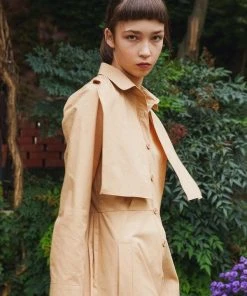 [SORRY TOO MUCH LOVE] FW 21 Pleats Trench Shirts Dress_Beige Best Sellers