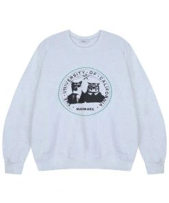 [MADMARS] SS 22 Dog&cat Sweatshirt Melange Grey