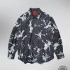 [CONECTX] SS 22 Hand Bleached Oversized Denim Shirt (dark Ver.)
