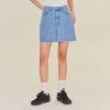 [AQOSTUDIOSPACE] SS 22 AQO BEAR PATTERN DENIM SKIRTS BLUE