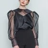 Best Sellers [MAKEATOAST] SS 22 SEE THROUGH ROUND COLLAR BLOUSE