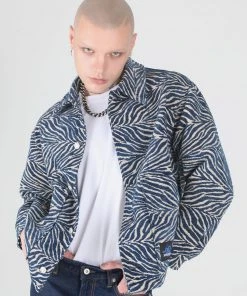 [SSERPE] SS 22 Zebra Trucker Jacket Blue