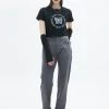 [LUV IS TRUE] SS 22 SEMI WIDE PANTS(CHARCOAL)