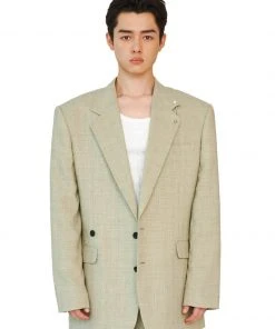 [LECYTO] Summer 22 DADDY FIT 2-BUTTON BLAZER_(YELLOW) Best Sellers