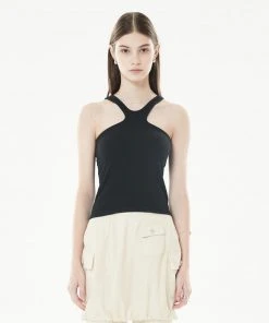 Best Sellers [LARTIGENT] Summer 22 DEEP ROUND SLEEVELESS(BLACK)