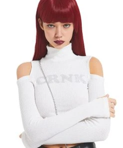 Best Sellers [CRANK] SS 22 CUBIC OFF SHOULDER TURTLENECK_WT