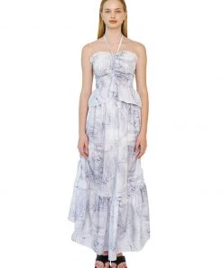 [LECYTO] Summer 22 SHIRRING WAVE LONG SKIRT_(L.PURPLE)